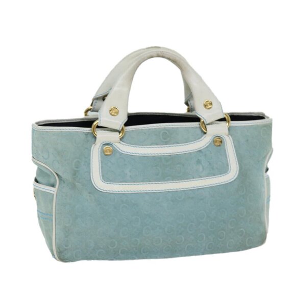 CELINE Hand Bag Suede Blue Auth 79185 - Picture 1 of 15